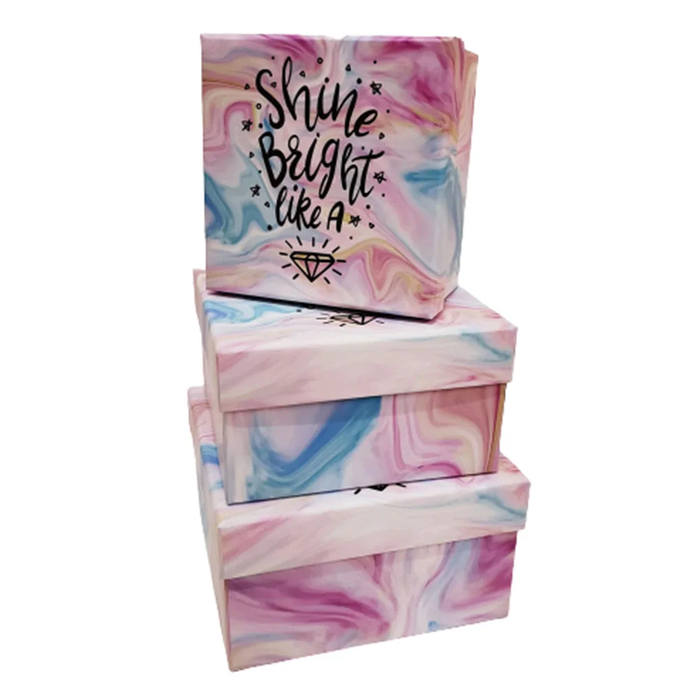 Toptan Hediyelik Kutu Elmas Mottolu Kutu