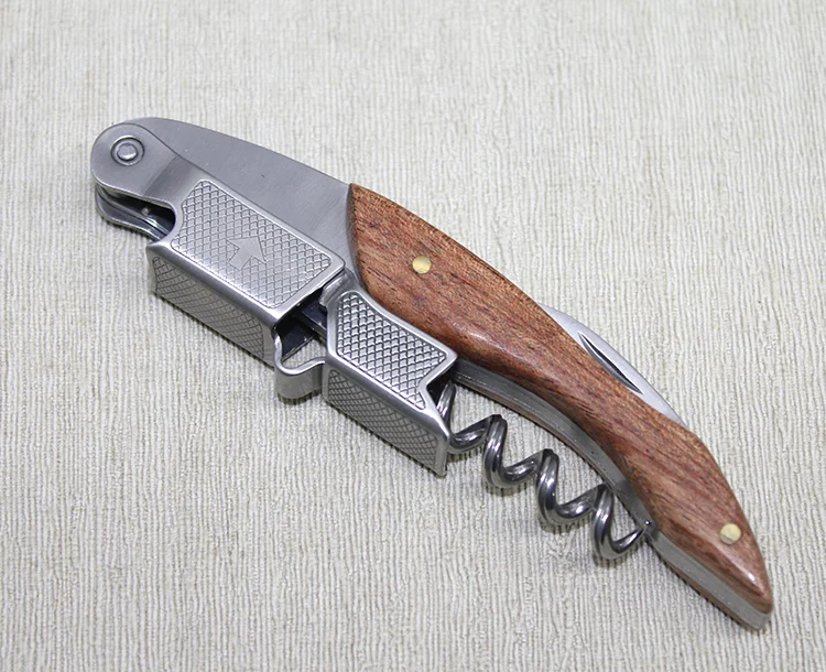 Ahşap Paslanmaz Çelik Tirbuşon Açacak  Alk4278