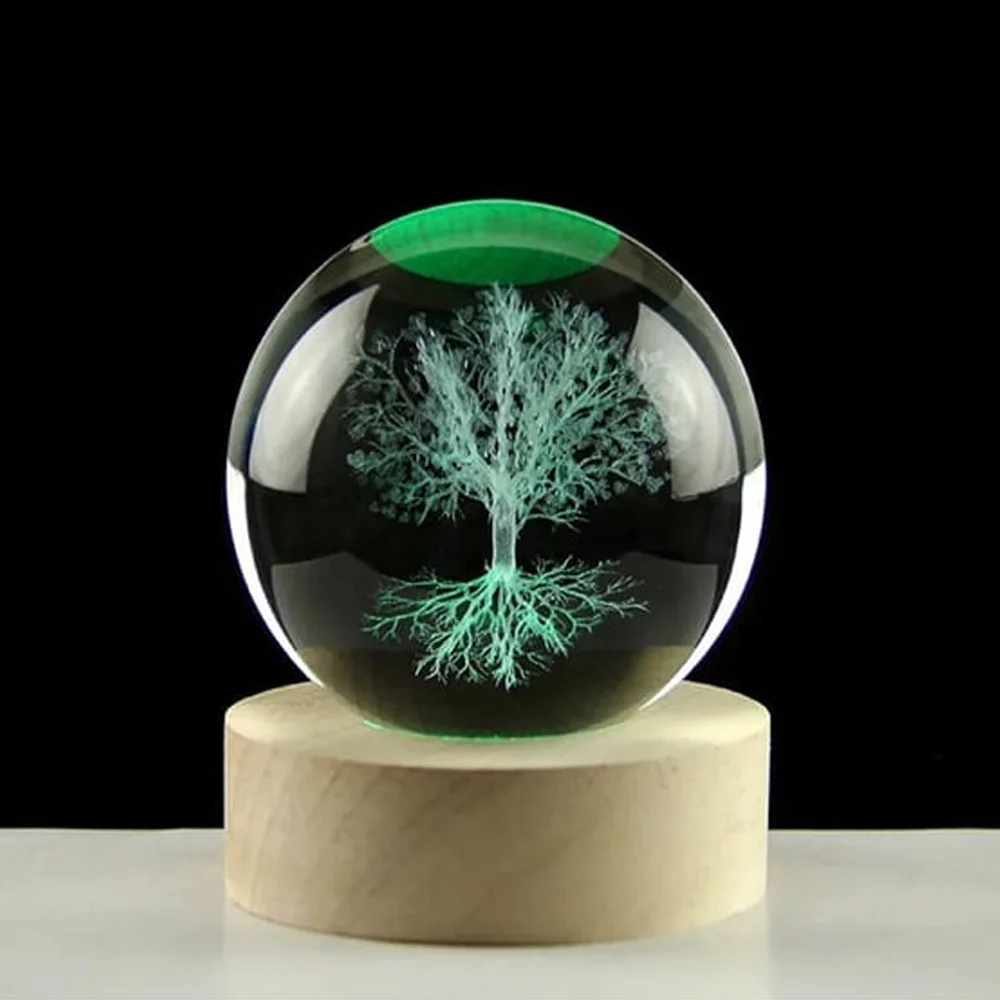 Toptan Renk Değiştiren Hayat Ağaçı Cam Küre