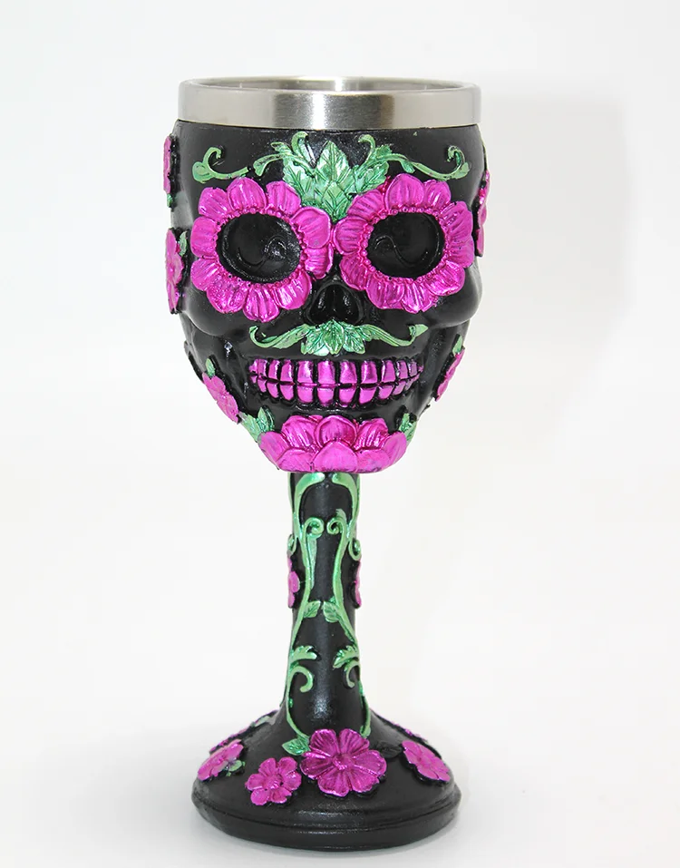Day Of The Dead Şeker Kurukafa Tasarımlı 3D Çelik Kadeh Bardak Alk4377