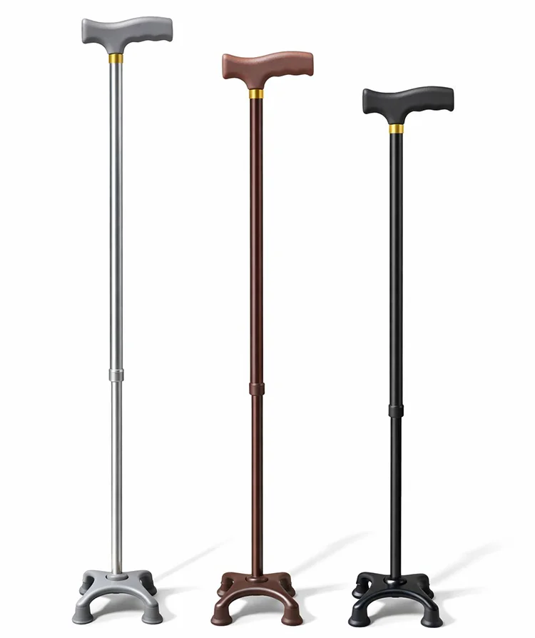 Metal 4 Ayaklı Ayarlanabilir Destek Bastonu - T Saplı Alk5488