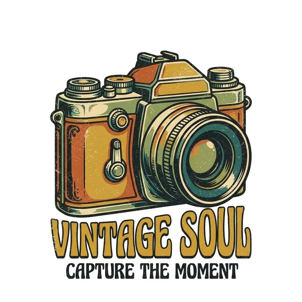 Vintage Soul Fotoğraf Makinesi Baskılı Keten Bez Çanta